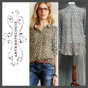 Anthropologie Holding Horses Floral Shirt Size 4